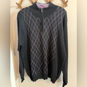 7th Downie street Italian merino wool blend argyle quarter zip men’s XL